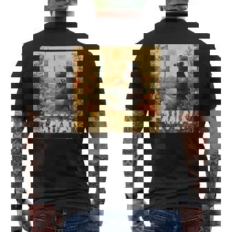 Awesome Taiwan Bear With Flag Costume Men's Back Print T-Shirt | Mazezy