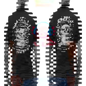 Axolotl Can’t Hear You I’m Listening To K-Pop Music Lovers Men's Back Print T-Shirt | Mazezy