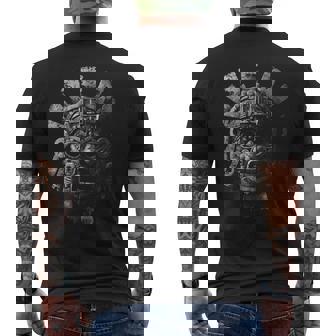 Aztec God Aztec Culture Mayan Indigenous Tlaloc Statue Men's T-shirt Back Print - Thegiftio