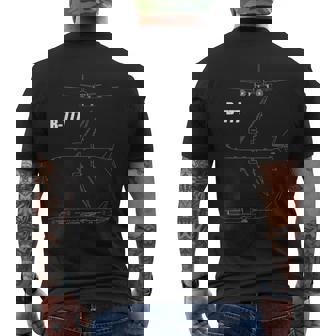 B-777 航空機設計図 メンズTシャツ バックプリント - Kawaiitshirt