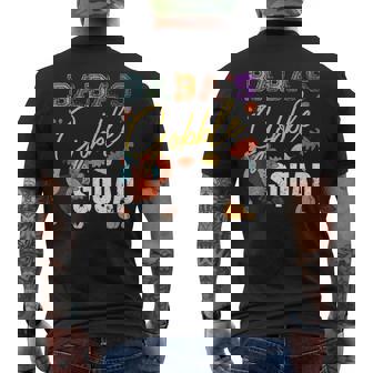 Baba's Gobble Squad Thanksgiving Fun Grandma Grandkids Men's Back Print T-Shirt | Mazezy