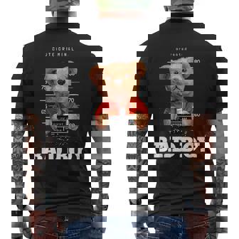 Bad Boy Teddy Bear Graphic tyle Fun メンズTシャツ バックプリント - Kawaiitshirt