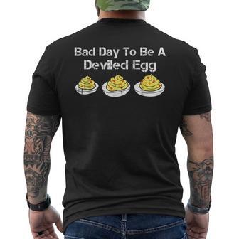 Bad Day To Be A Deviled Egg Thanksgiving Holiday Men's T-shirt Back Print - Thegiftio
