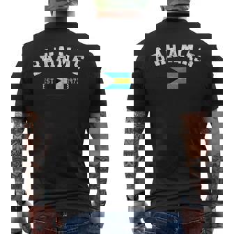 Bahamas Est 1973 Bahamian Flag Independence Day Men's Back Print T-Shirt | Mazezy