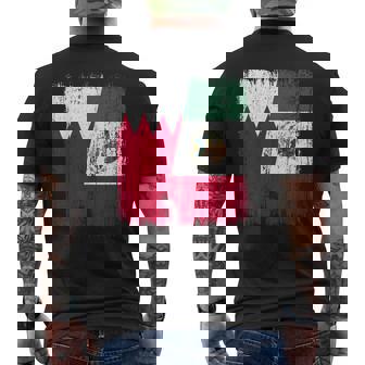 Bahrain Mexico Half Flag Bahraini Mexican Heritage Men's Back Print T-Shirt | Mazezy