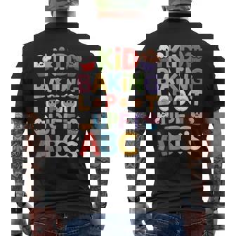 Baking Alphabet Cookies Cake Decorating Pastries Men's Back Print T-Shirt | Mazezy