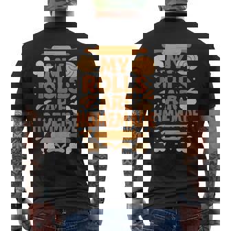 Baking Humor My Rolls Are Homemade Kitchen Rolling Pin Men's Back Print T-Shirt | Mazezy