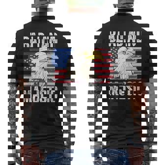 Bald And Majestic 4Th Of July Independence Day Bald Eagle Men's T-shirt Back Print - Monsterry