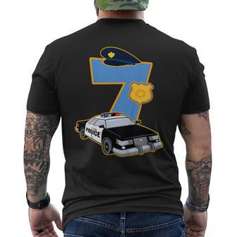Bambino 7° Compleanno Di Polizia 7 Anni Di Costume Auto Polizia T-shirt da uomo con stampa posteriore - Novitaregali