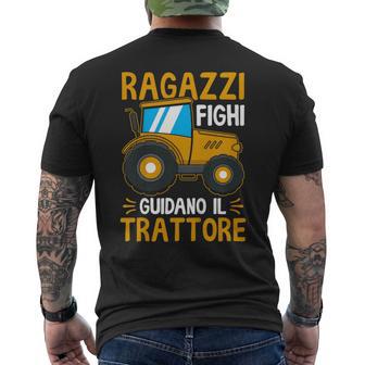 Bambino Agricoltore Ragazzi Fighi Guidano Il Trattore Trattore T-shirt da uomo con stampa posteriore - Novitaregali