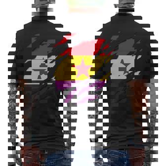 Bandera 2ª Republica Española Efecto Tridimensional 3D Manga Larga Camiseta Hombre Estampado Espalda - Regaloses