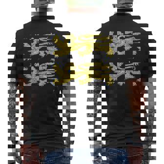 Bandera Normandía Escudo De Armas Francia Norman Dos Leopardos Camiseta Hombre Estampado Espalda - Regaloses