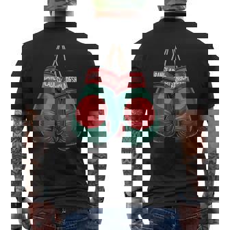 Bangladesh Flag Boxing Gloves Boxer Bangladeshi Patriotism Men's Back Print T-Shirt | Mazezy