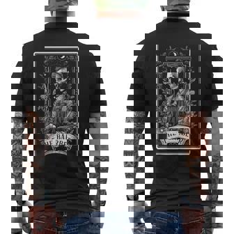 The Barber Hairdresser Hair Cutter Tarot Card Skeleton Tank Top Men's Back Print T-Shirt | Mazezy