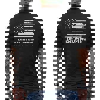 Base Jumping Life USA Flag Patriotic Sports Men's Back Print T-Shirt | Mazezy
