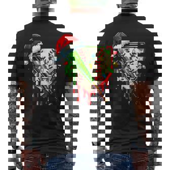 Baseball Christmas Santa Hat Dripping Ice Cream Xmas Sport Men's Back Print T-Shirt | Mazezy