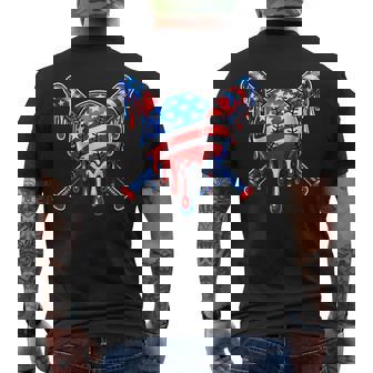 Baseball Drip American Flag Drip Baseball Sport Lover Men's T-shirt Back Print - Monsterry