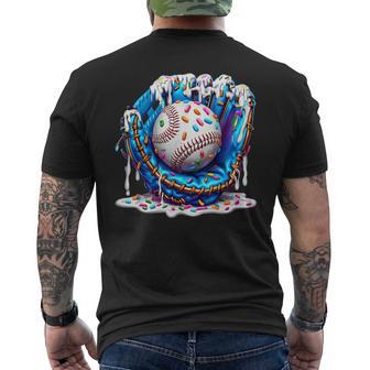 Baseball Drip For Boys Ice Cream Drip Youth Baseball Boys Men's T-shirt Back Print | Mazezy