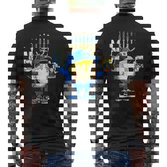 Baseball Ice Cream Drip Dreidel Happy Hanukkah Boys Kids Men's Back Print T-Shirt | Mazezy