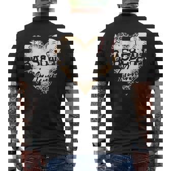 Baseball Nanny Leopard Heart Baseball Lover Men's Back Print T-Shirt | Mazezy