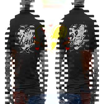 Baseball Softball Heart Ball Nanny Player Men's Back Print T-Shirt | Mazezy