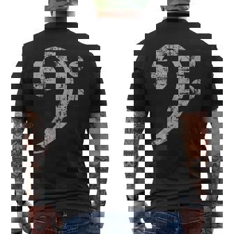 Bass Clef Vintage Gray Bassist Bass Player Tank Top Men's Back Print T-Shirt | Mazezy