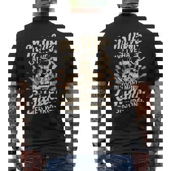 Bass Guitar Acoustic Guitar Player Hoarding Guitars Men's Back Print T-Shirt | Mazezy