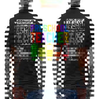 Battery Life Of a Preschool School Teacher For School Week Tank Top Men's Back Print T-Shirt | Mazezy