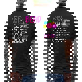 Bead Definition Beading Beader Beadwork Men's Back Print T-Shirt | Mazezy