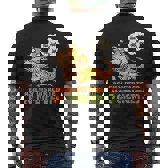 Bearded Dragon Easily Distracted By Crickets Pet Tee Men's Back Print T-Shirt | Mazezy