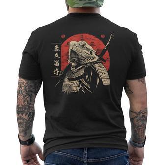 Bearded Dragon Japanese Samurai Japan Reptile Lover Men's T-shirt Back Print - Thegiftio