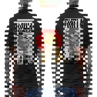 Beardzilla Bearded Dragon Art Retro Monster Lizard Men's Back Print T-Shirt | Mazezy