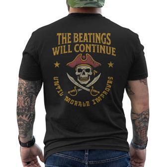 The Beatings Will Continue Until Morale Improves Men's T-shirt Back Print - Thegiftio UK