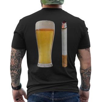 Beer & Cigarette Lover Day Drinking Dad Smoking Beer Lover Men's T-shirt Back Print | Seseable UK