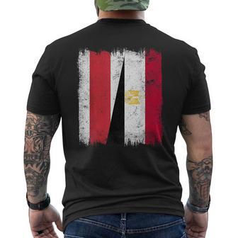 Belarus Egypt Half Flag Belarussian Egyptian Heritage Men's Back Print T-Shirt | Mazezy