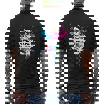 Bentonville Arkansas Mountain Biking Colorful Paint Splash Men's Back Print T-Shirt | Mazezy