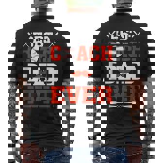 Best Coach Dad Ever Baseball Softball Daddy Beards Men Tank Top Men's Back Print T-Shirt | Mazezy