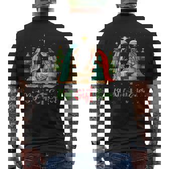 Best Ever Christmas Cool Jesus Nativity Scene Christian Xmas Men's Back Print T-Shirt | Mazezy