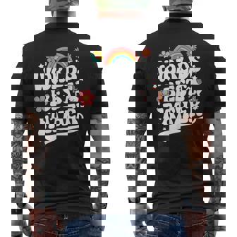 Words Best Father Pink Father’S Day メンズTシャツ バックプリント - Kawaiitshirt