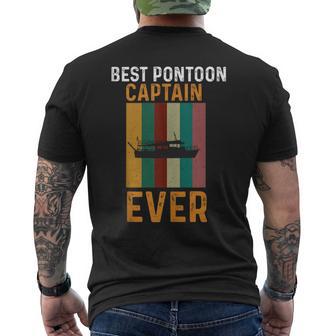 Best Pontoon Captain Ever Retro Boating Lover Fisher Tank Top Men's Back Print T-Shirt | Mazezy