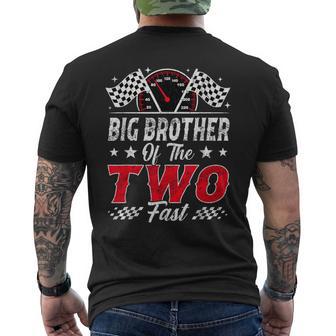 Big Brother Of The Two Fast 2Nd Birthday Racing Car Family Men's T-shirt Back Print - Thegiftio UK