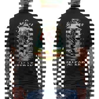 Big Mounds State Park Minnesota Hiking Trail Adventure Bear Men's Back Print T-Shirt | Mazezy