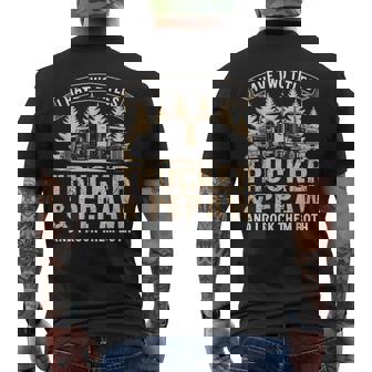 Big Rig Semi Truck Pepaw Humor Proud Trucking Dads Men's Back Print T-Shirt | Mazezy