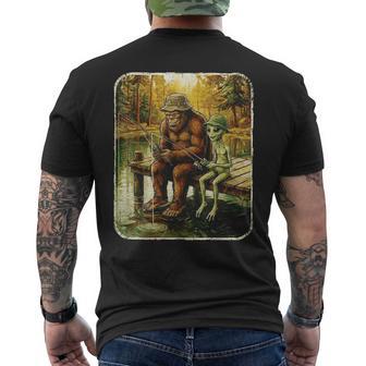 Bigfoot Alien Fishing Ufo Sasquatch Lovers Camping Men's T-shirt Back Print - Thegiftio UK