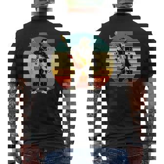 Bigfoot Bass Guitar Cool Bassist Music Guitarist Sasquatch Men's Back Print T-Shirt | Mazezy