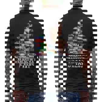 Bigfoot With Books English Reading Teacher 67 Men's Back Print T-Shirt | Mazezy