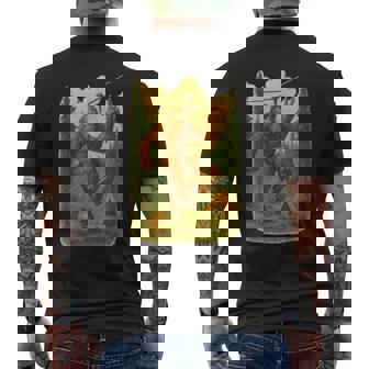 Bigfoot Ziplining Camping Men's Back Print T-Shirt | Mazezy