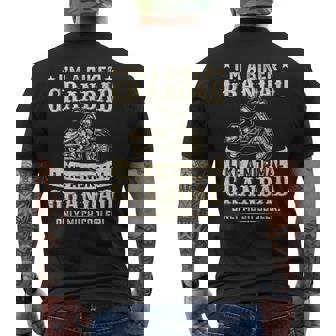 Biker Grandad Much Cooler Best Grandpa Ever Motorbike Dad Men's Back Print T-Shirt | Mazezy