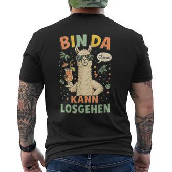 Bin Da Kann Losgehen Alpaka Lama Urlaub Alpaca Party T-Shirt mit Rückendruck - Geschenkecke