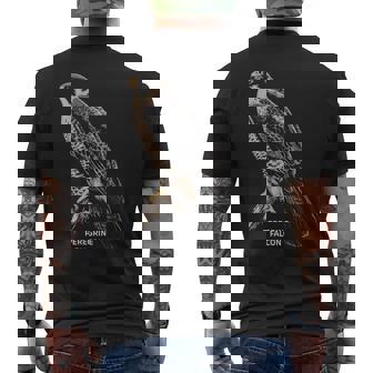 Bird Of Prey Peregrine Falcon Men's T-shirt Back Print | Mazezy